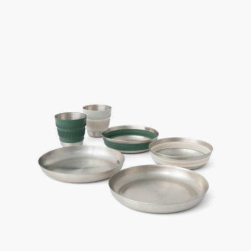 Sea To Summit Detour Stainless Steel Collapsible Dinnerware Set [2P] [6 Piece]