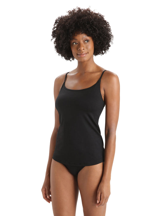 Icebreaker Merino Siren Bra Cami Singlet  Black Dam - Underkläder Dam