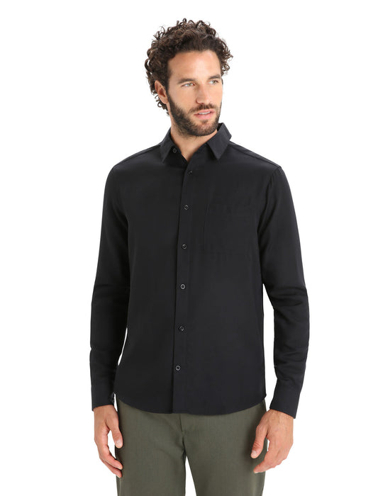 Icebreaker Merino Steveston Long Sleeve Shirt  Black Herr - T-shirts & Linnen