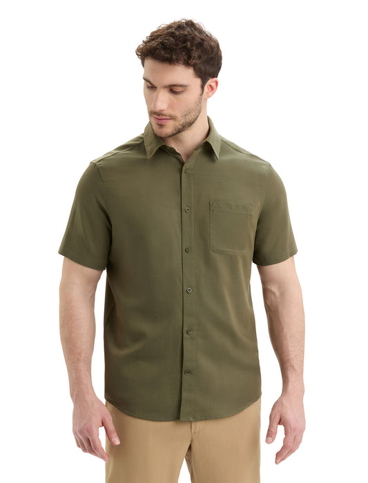 Icebreaker Merino Steveston Short Sleeve Shirt Loden Herr - T-shirts & Linnen