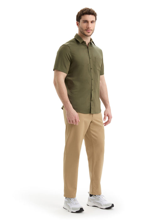 Icebreaker Merino Steveston Short Sleeve Shirt Loden Herr - T-shirts & Linnen