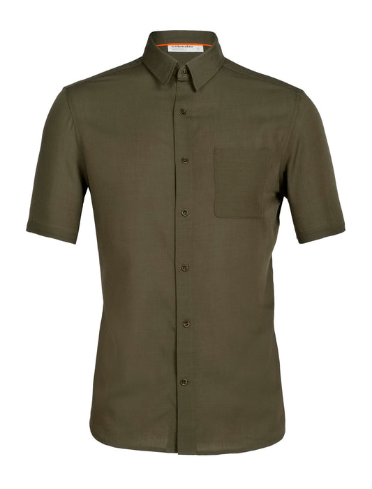 Icebreaker Merino Steveston Short Sleeve Shirt Loden Herr - T-shirts & Linnen