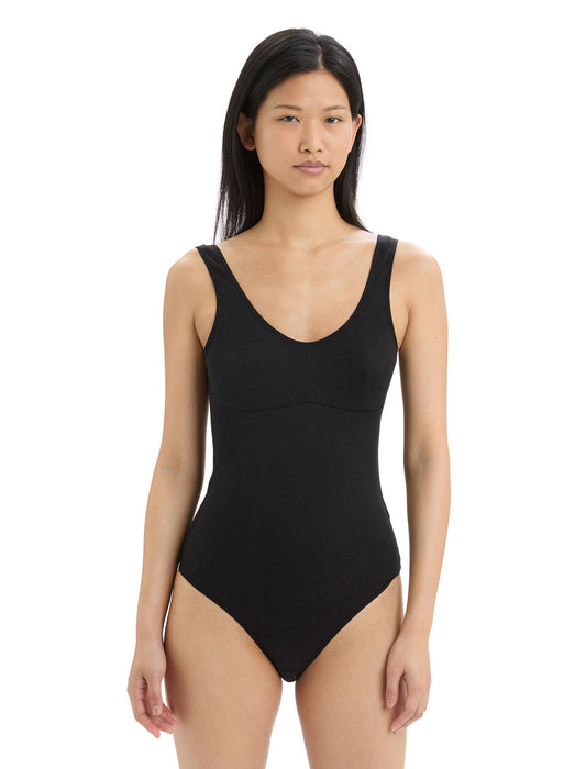 Icebreaker Merino Queens Tank Bodysuit  Black Dam - Underkläder Dam