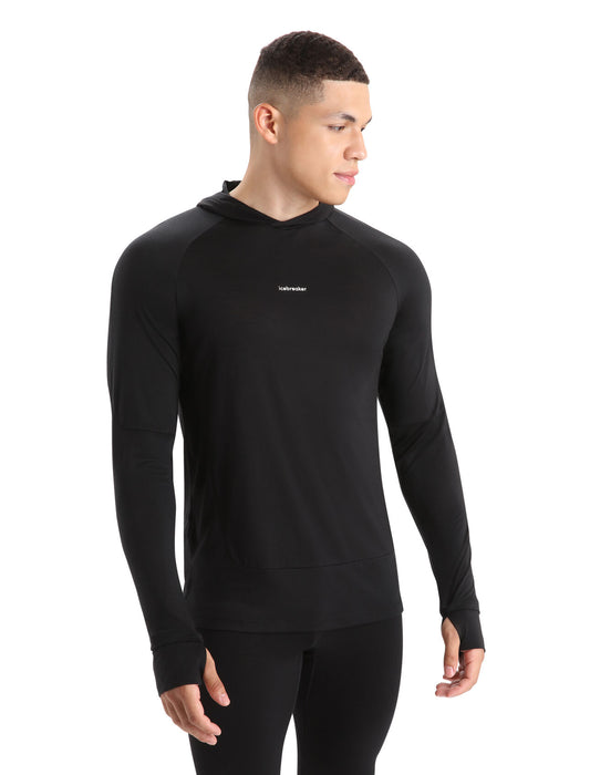 Icebreaker 125 Cool-Lite™ Merino Blend Sphere Long Sleeve Hoodie Black Herr - Tröjor