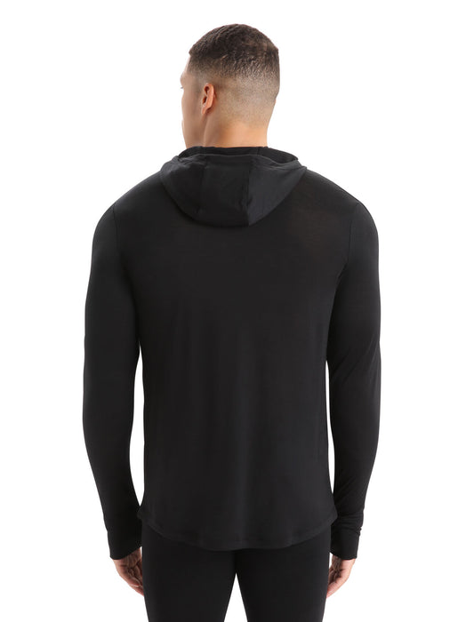 Icebreaker 125 Cool-Lite™ Merino Blend Sphere Long Sleeve Hoodie Black Herr - Tröjor