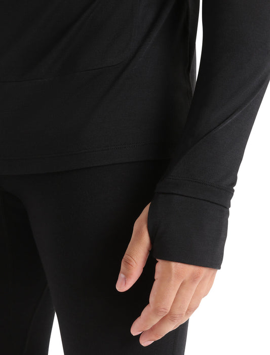 Icebreaker 125 Cool-Lite™ Merino Blend Sphere Long Sleeve Hoodie Black Herr - Tröjor