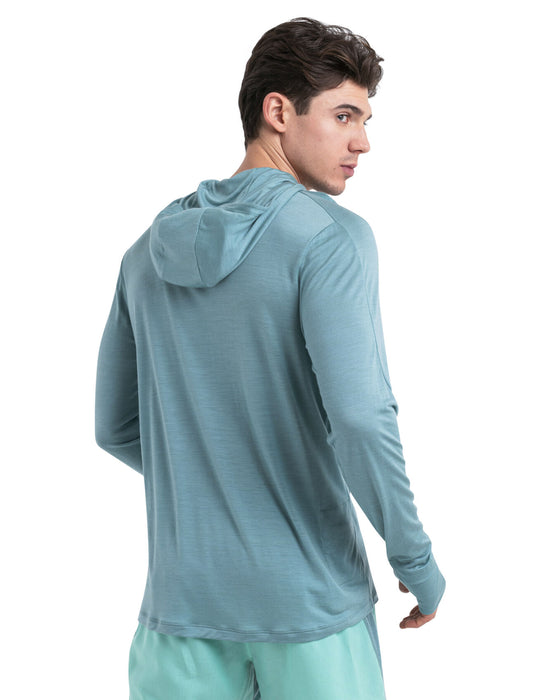 Icebreaker 125 Cool-Lite™ Merino Blend Sphere Long Sleeve Hoodie Cloud Ray Herr - Tröjor