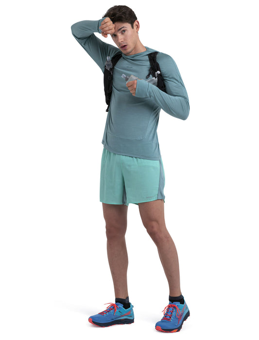 Icebreaker 125 Cool-Lite™ Merino Blend Sphere Long Sleeve Hoodie Cloud Ray Herr - Tröjor