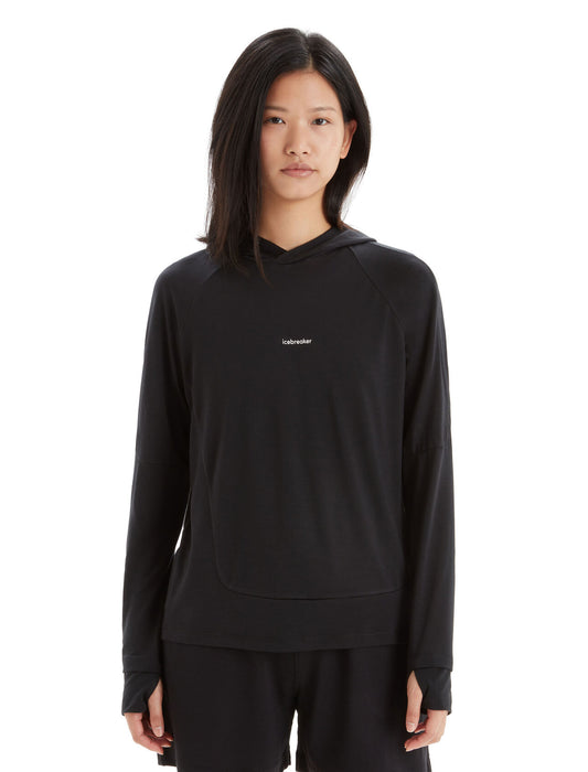 Icebreaker 125 Cool-Lite™ Merino Blend Sphere Long Sleeve Hoodie  Black Dam - Tröjor Dam