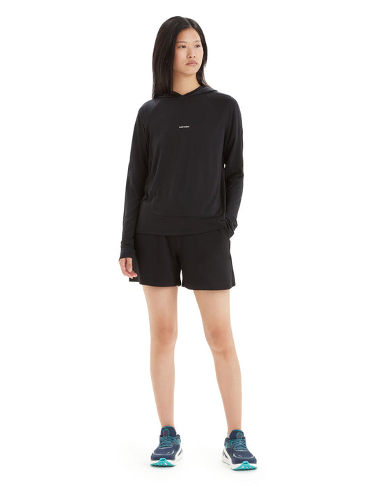 Icebreaker 125 Cool-Lite™ Merino Blend Sphere Long Sleeve Hoodie  Black Dam - Tröjor Dam