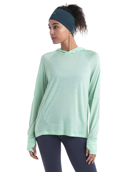 Icebreaker 125 Cool-Lite™ Merino Blend Sphere Long Sleeve Hoodie  Glass Dam - Tröjor Dam