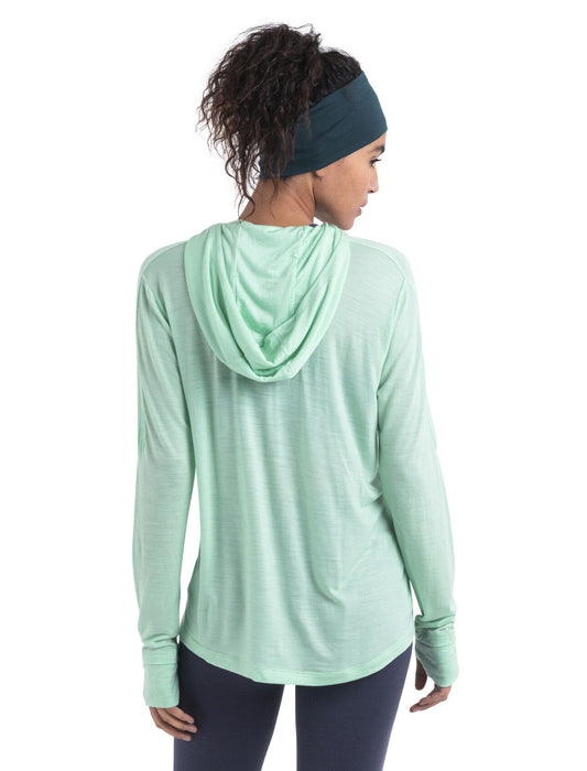 Icebreaker 125 Cool-Lite™ Merino Blend Sphere Long Sleeve Hoodie  Glass Dam - Tröjor Dam