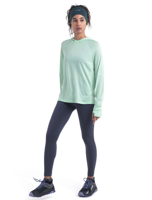 Icebreaker 125 Cool-Lite™ Merino Blend Sphere Long Sleeve Hoodie  Glass Dam - Tröjor Dam