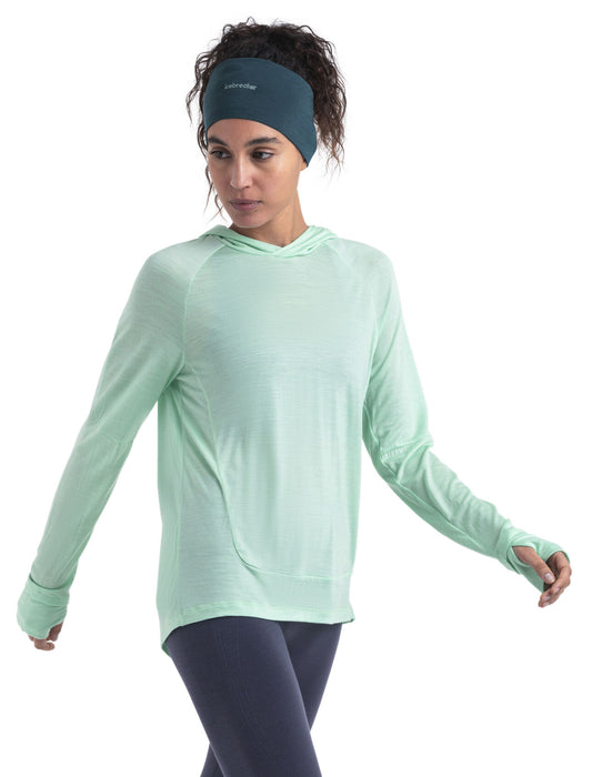 Icebreaker 125 Cool-Lite™ Merino Blend Sphere Long Sleeve Hoodie  Glass Dam - Tröjor Dam