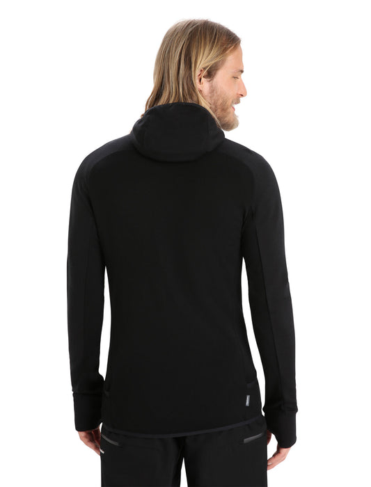 Icebreaker ZoneKnit™ Merino Long Sleeve Zip Hoodie Black Herr - Tröjor