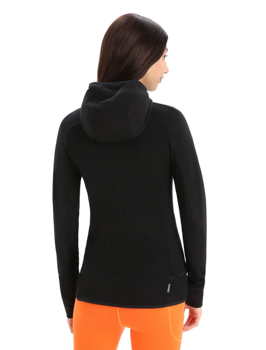 Icebreaker ZoneKnit™ Merino Long Sleeve Zip Hoodie  Black Dam - Tröjor Dam