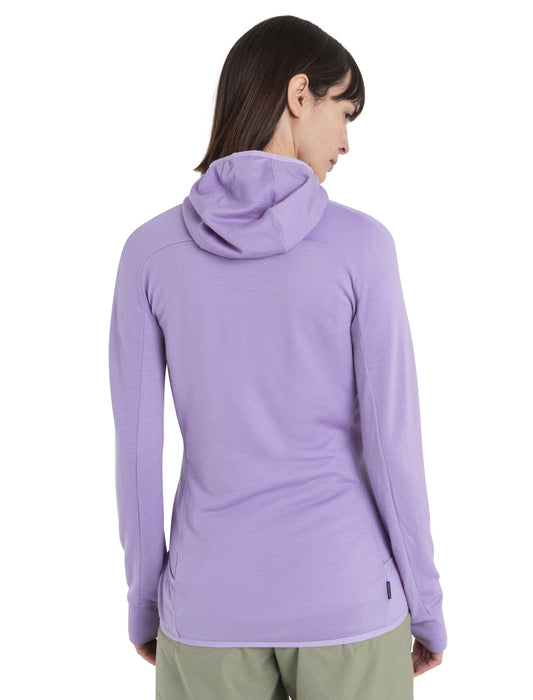 Icebreaker ZoneKnit™ Merino Long Sleeve Zip Hoodie  Purple Gaze Dam - Tröjor Dam