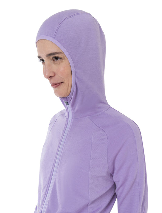 Icebreaker ZoneKnit™ Merino Long Sleeve Zip Hoodie  Purple Gaze Dam - Tröjor Dam