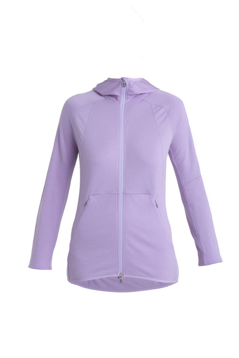 Icebreaker ZoneKnit™ Merino Long Sleeve Zip Hoodie  Purple Gaze Dam - Tröjor Dam