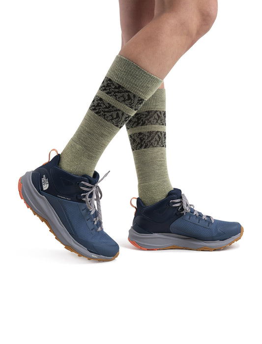 Icebreaker Merino Hike+ Light Crew Socks Natural Summit Glazen/Lichen/Black Dam - Strumpor Dam