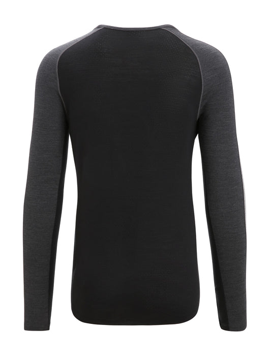 Icebreaker 125 ZoneKnit™ Merino Blend Long Sleeve Crewe Thermal Top Jet Heather/Black Herr - Underställ