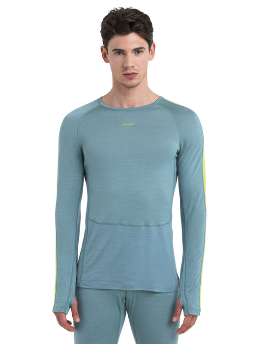 Icebreaker 125 ZoneKnit™ Merino Blend Long Sleeve Crewe Thermal Top Cloud Ray/Hyper Herr - Underställ