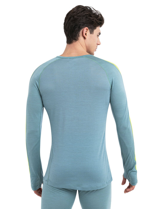 Icebreaker 125 ZoneKnit™ Merino Blend Long Sleeve Crewe Thermal Top Cloud Ray/Hyper Herr - Underställ