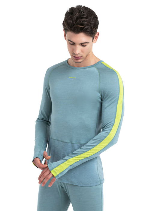 Icebreaker 125 ZoneKnit™ Merino Blend Long Sleeve Crewe Thermal Top Cloud Ray/Hyper Herr - Underställ