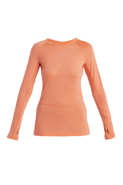 Icebreaker 125 ZoneKnit™ Merino Blend Long Sleeve Crewe Thermal Top  Tang/Praline Dam - Underställ Dam