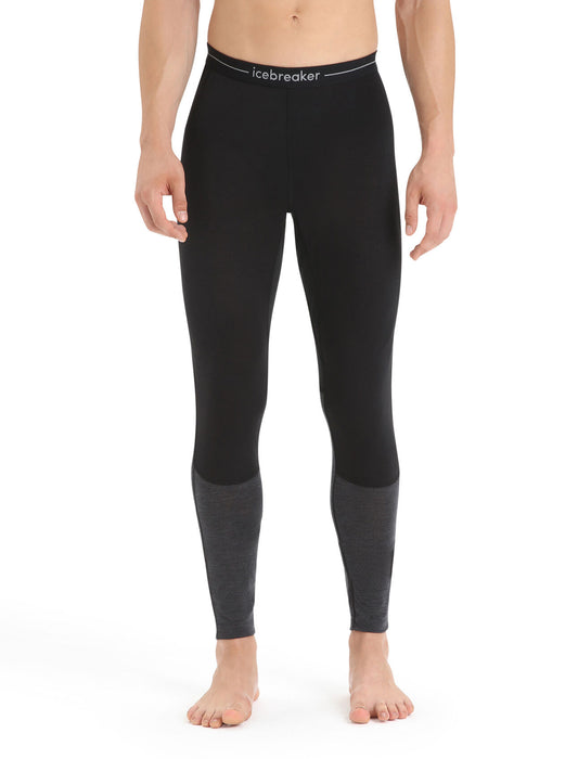 Icebreaker 125 ZoneKnit™ Merino Blend Thermal Leggings Black/Jet Heather Herr - Underställ