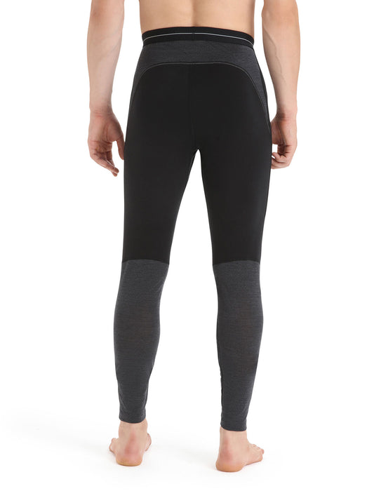 Icebreaker 125 ZoneKnit™ Merino Blend Thermal Leggings Black/Jet Heather Herr - Underställ