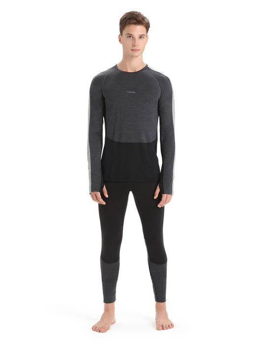 Icebreaker 125 ZoneKnit™ Merino Blend Thermal Leggings Black/Jet Heather Herr - Underställ