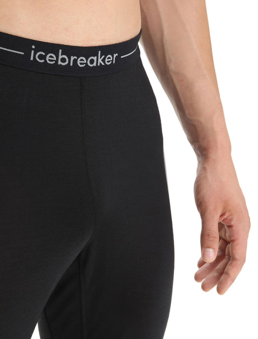 Icebreaker 125 ZoneKnit™ Merino Blend Thermal Leggings Black/Jet Heather Herr - Underställ