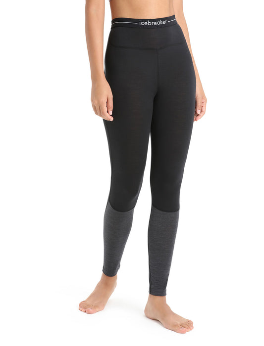 Icebreaker 125 ZoneKnit™ Merino Blend Thermal Leggings  Black/Jet Heather Dam - Underställ Dam