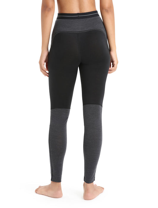 Icebreaker 125 ZoneKnit™ Merino Blend Thermal Leggings  Black/Jet Heather Dam - Underställ Dam