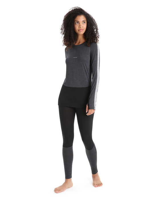 Icebreaker 125 ZoneKnit™ Merino Blend Thermal Leggings  Black/Jet Heather Dam - Underställ Dam