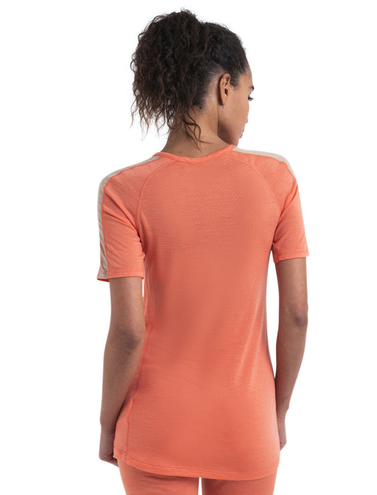 Icebreaker 125 ZoneKnit™ Merino Blend Short Sleeve Crewe Thermal Top  Tang/Praline Dam - Underställ Dam