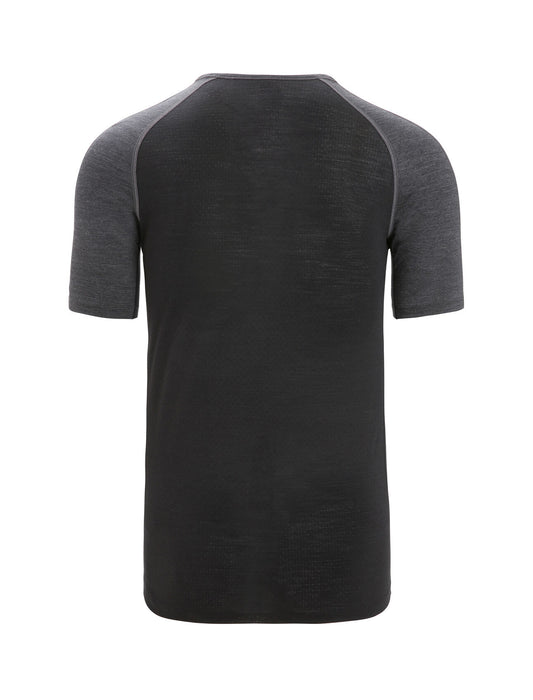 Icebreaker 125 ZoneKnit™ Merino Blend Short Sleeve Crewe Thermal Top  Jet Heather/Black Herr - Underställ