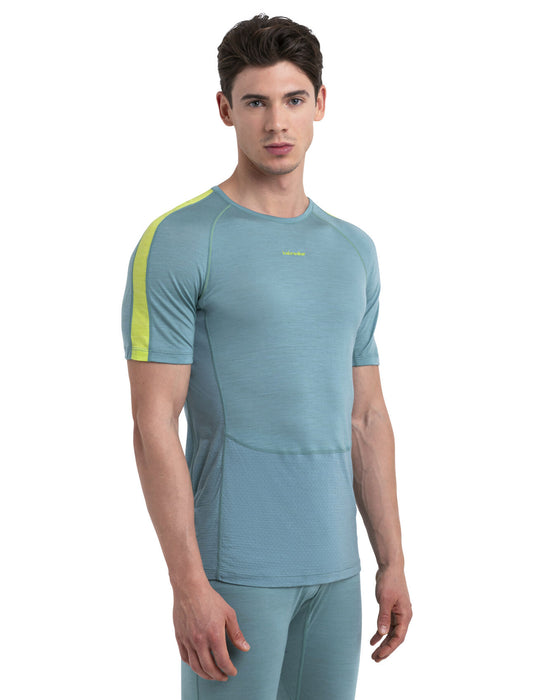 Icebreaker 125 ZoneKnit™ Merino Blend Short Sleeve Crewe Thermal Top  Cloud Ray/Hyper Herr - Underställ