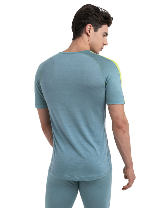 Icebreaker 125 ZoneKnit™ Merino Blend Short Sleeve Crewe Thermal Top  Cloud Ray/Hyper Herr - Underställ