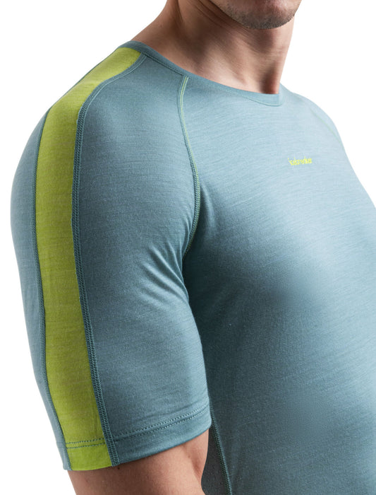 Icebreaker 125 ZoneKnit™ Merino Blend Short Sleeve Crewe Thermal Top  Cloud Ray/Hyper Herr - Underställ