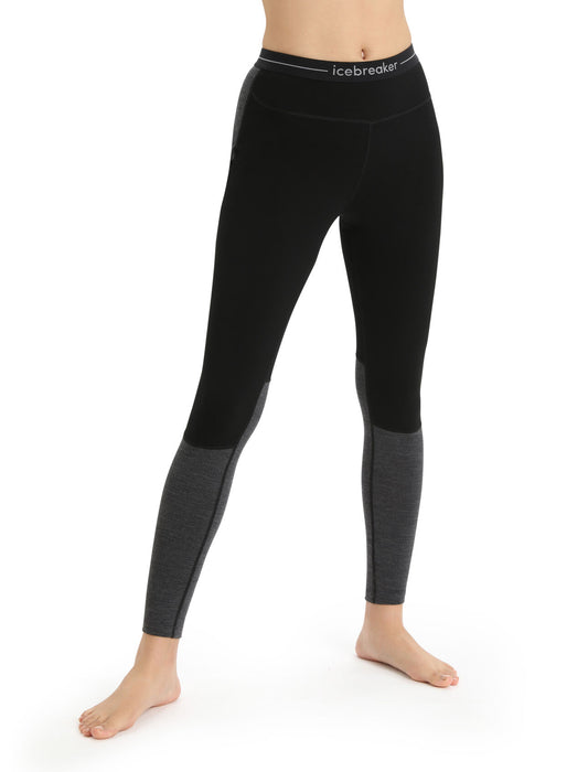 Icebreaker 200 ZoneKnit™ Merino Thermal Leggings  Black/Jet Heather Dam - Underställ Dam