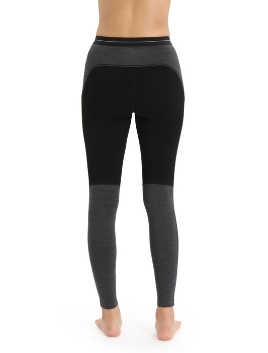 Icebreaker 200 ZoneKnit™ Merino Thermal Leggings  Black/Jet Heather Dam - Underställ Dam