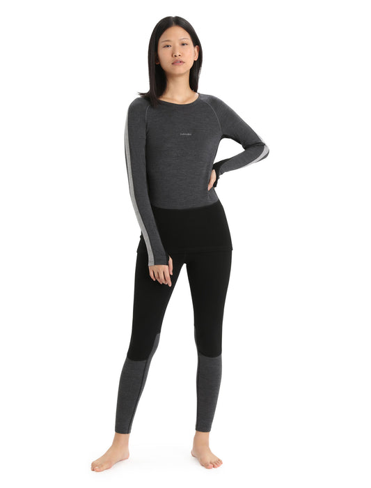 Icebreaker 200 ZoneKnit™ Merino Thermal Leggings  Black/Jet Heather Dam - Underställ Dam