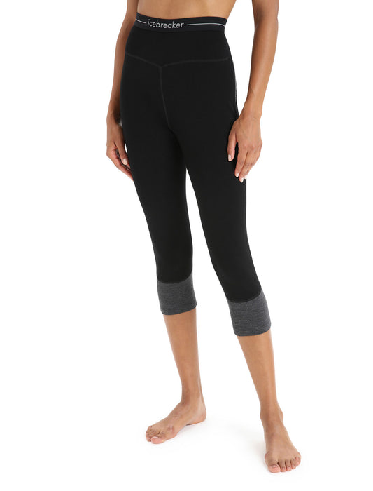 Icebreaker 200 ZoneKnit™ Merino Thermal Legless  Black/Jet Heather Dam - Underställ Dam