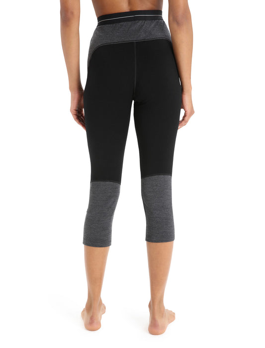 Icebreaker 200 ZoneKnit™ Merino Thermal Legless  Black/Jet Heather Dam - Underställ Dam