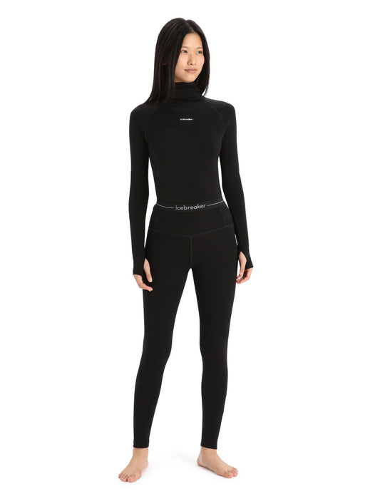 Icebreaker Merino 260 Tech High Rise Thermal Leggings  Black Dam - Underställ Dam