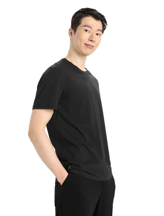 Icebreaker Merino Blend Central T-Shirt Black Herr - T-shirts & Linnen