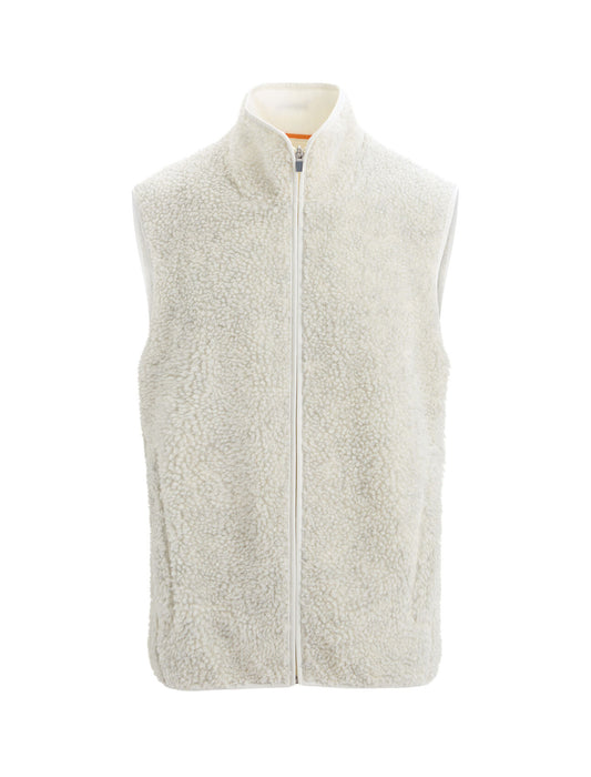 Icebreaker RealFleece™ Merino High Pile Vest  Ecru Heather/Snow Herr - Västar