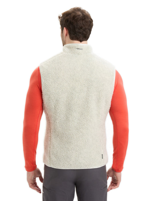 Icebreaker RealFleece™ Merino High Pile Vest  Ecru Heather/Snow Herr - Västar